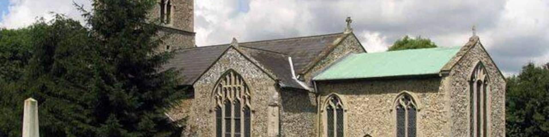 Parish church of SS Peter and Paul, Wendling, Norfolk, seen from the southeast