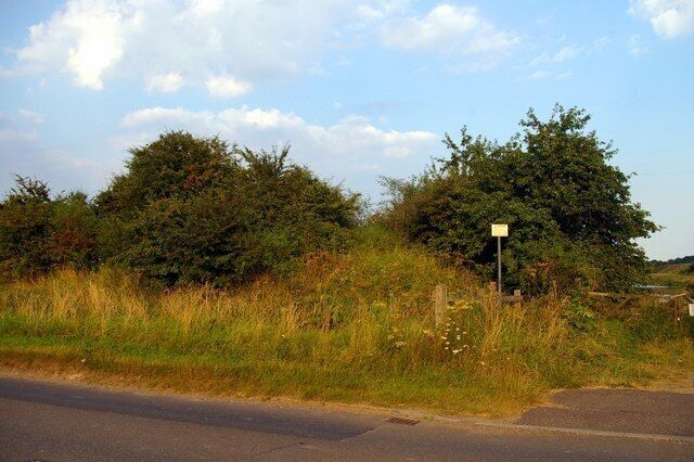 Passengers no more! Surviving embankment of the branch railway from Denver to Stoke Ferry. The last passenger train on this line ran in 1930, though the branch continued to serve the sugar factory at Wissington until the 1970s.