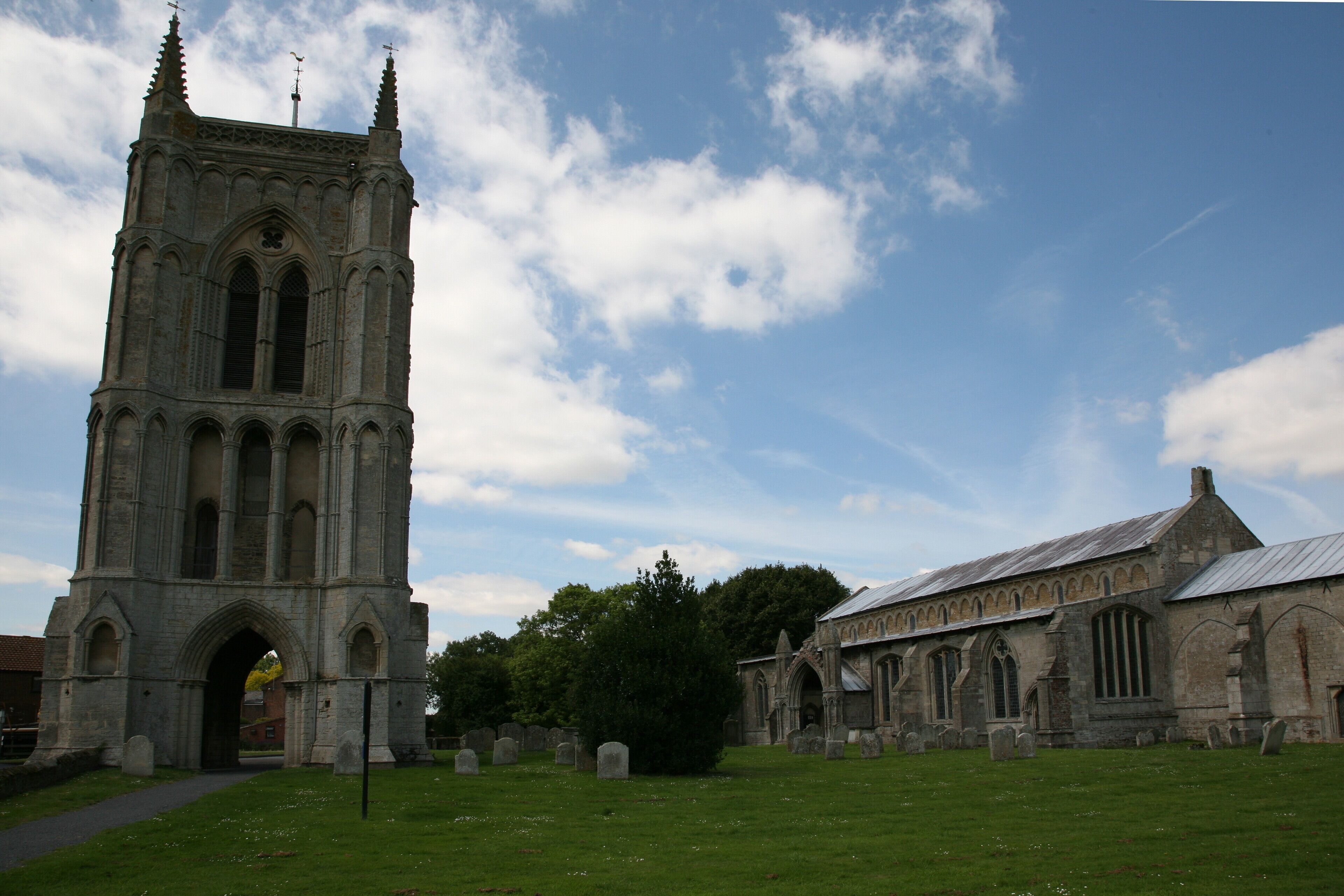 Parish church of St Mary the Virgin, West Walton, Norfolk, seen from the southeast