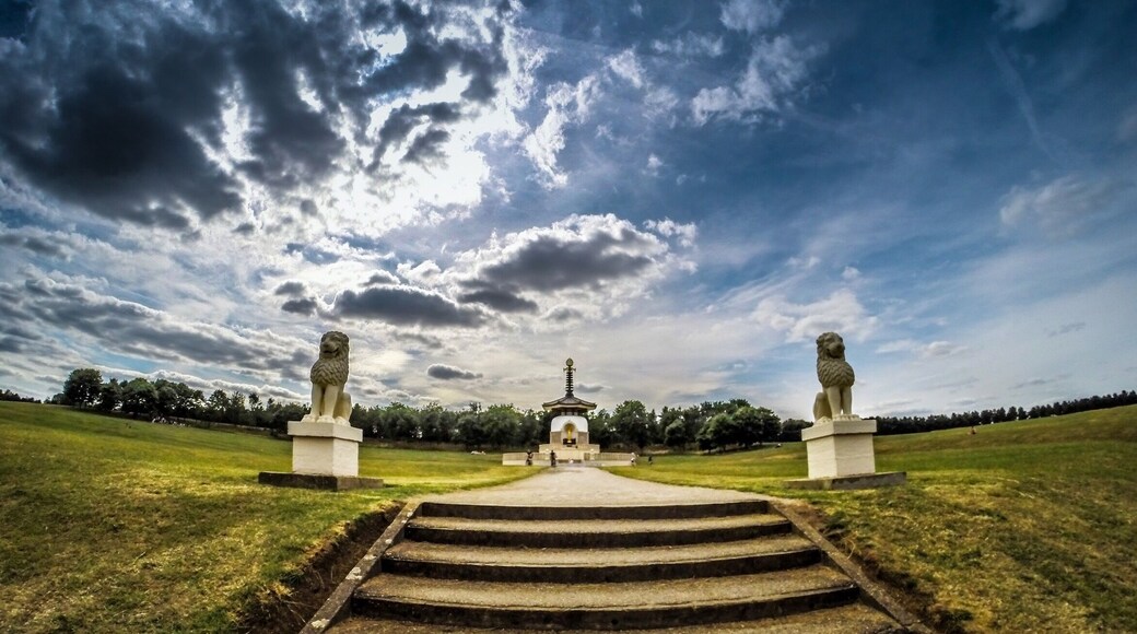The peace pagoda in Milton Keynes by willen lake