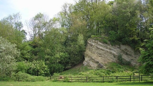 Ragstone outcrop, Dryhill Nature Reserve, Kent. Dryhill Local Nature Reserve is to be found just south of the A25 near Sundridge village. This fine Ragstone outcrop and other interesting rock formations are to be seen.