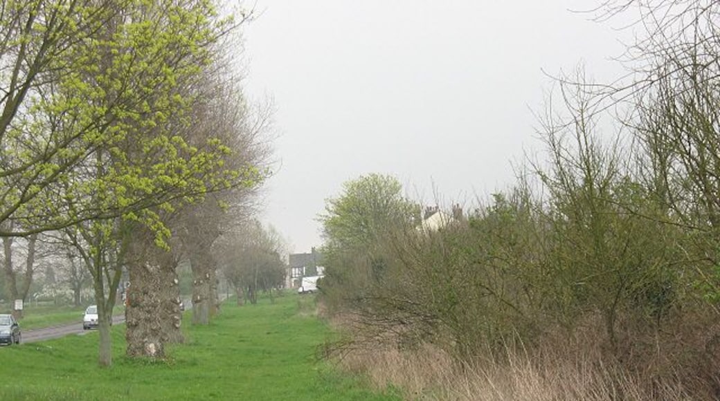 Footpath parallel to the B260 It is unusual for a separate public footpath to be signed along the verge of a public road, but this one runs for several hundred metres along the south side of the B260 at Green Street Green.