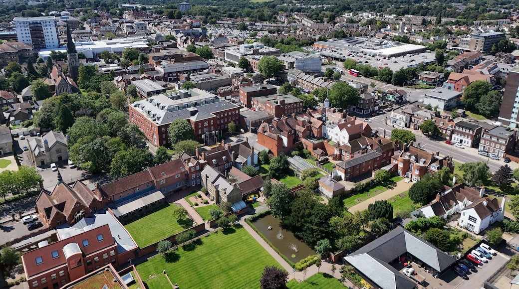 .Brentwood Essex UK Town centre drone Aerial summer