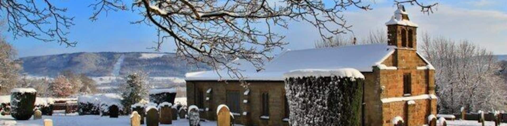 St Oswalds, East Harlsey Snowbound village church