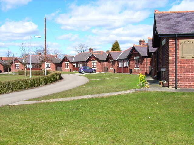 Fishburn Aged Miners Homes Very small bungalows built for retired coalminers are to be found throughout County Durham. This a particularly neat and tidy row of such homes.