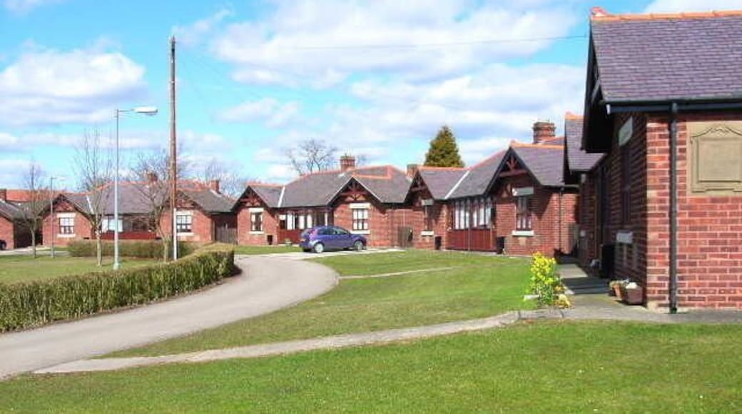 Fishburn Aged Miners Homes Very small bungalows built for retired coalminers are to be found throughout County Durham. This a particularly neat and tidy row of such homes.