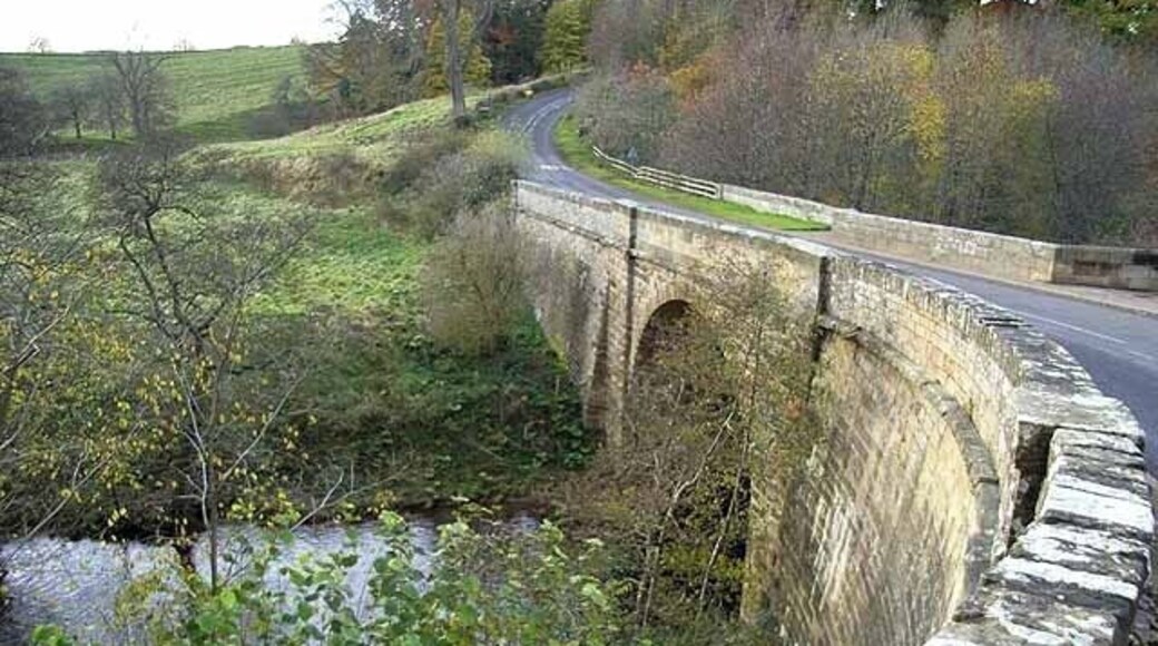 Bridge over the Hart Burn A fine bridge on the B6343 Morpeth to Scots Gao road just east of Hartburn village.