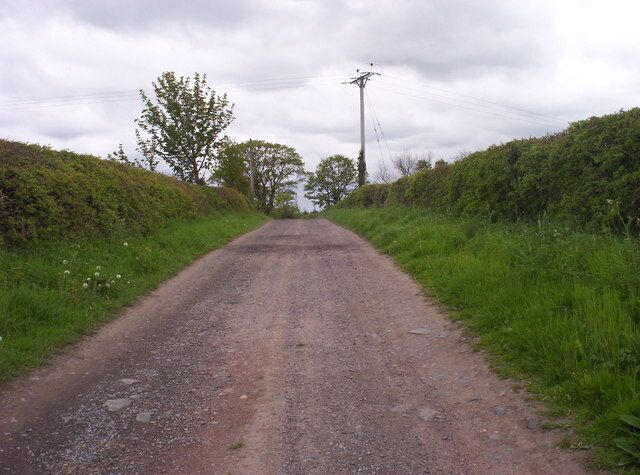 Fieldhouse Lane. The southern end of Fieldhouse lane, as it leads to Field House farm.