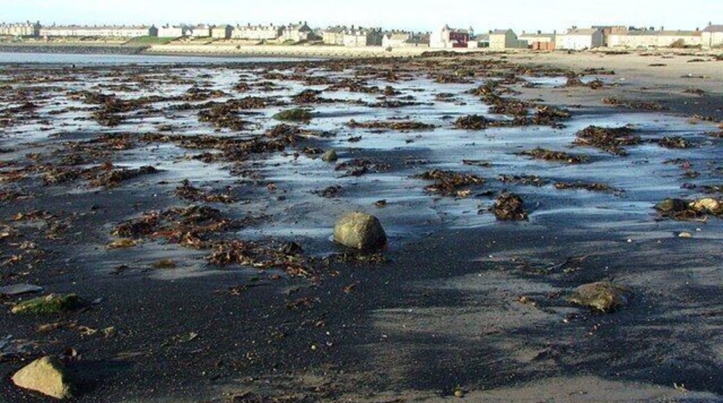 Newbiggin Bay Coal dust still covers the beach at Newbiggin