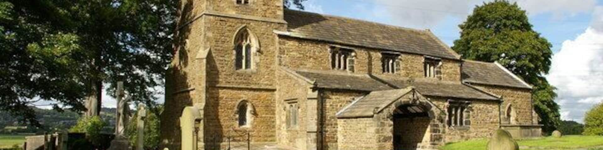 St James' parish church, Altham, Lancashire, seen from the southwest