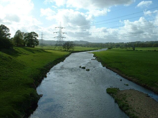 River Calder, near Altham, Lancashire. Looking Northwest.