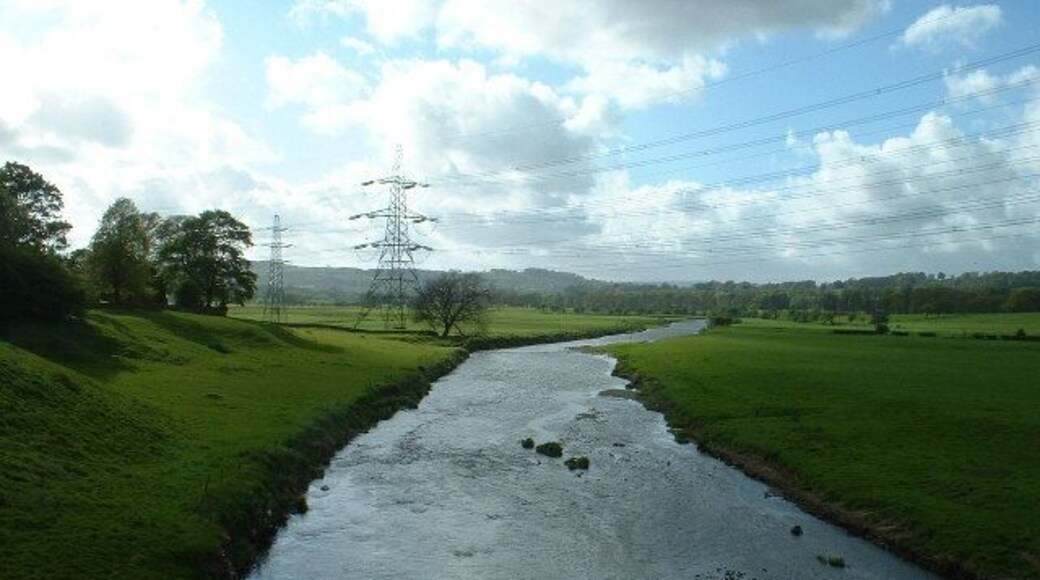River Calder, near Altham, Lancashire. Looking Northwest.