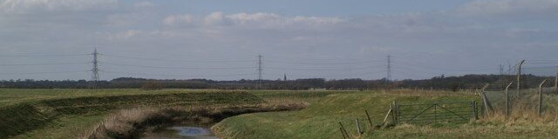 The River Yarrow nears its end. After the River Lostock flows into it just round the bend, it joins the River Douglas about a mile away.