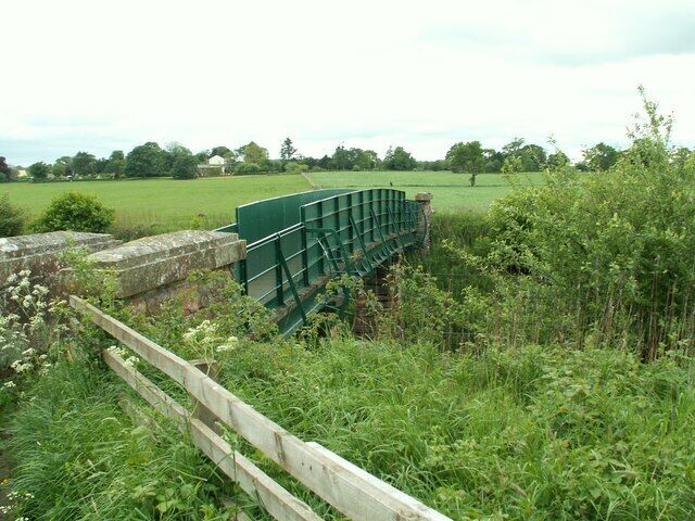Footbridge over West Coast Main Line near Newbiggin Hall Shiny new looking bridge on Public Footpath