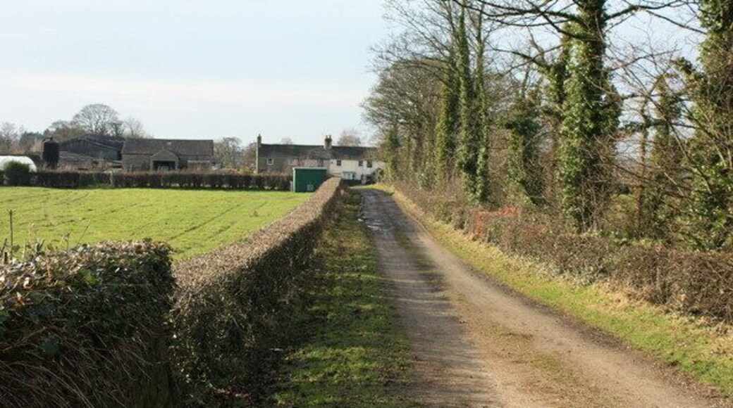 Lane to Sturzaker House Sturzaker is a fairly common surname in this area. The main house lies to the left.