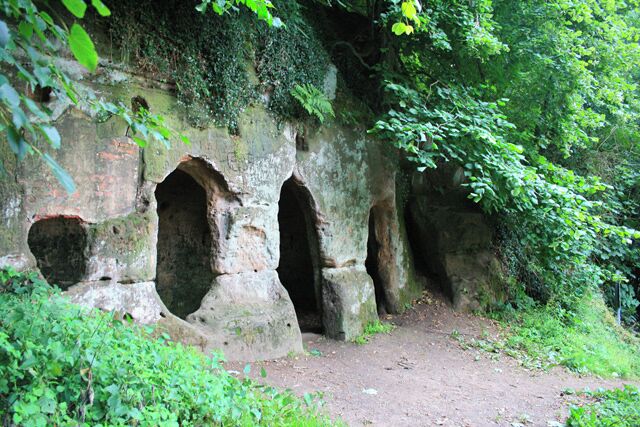 The Hermitage In Hermit's Wood near Dale Abbey. Cut into the Sandstone of a North facing escarpment. For a fuller description see the nearby information board: SK4338 : The Hermitage, Information Board