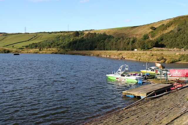 Cowm Reservoir and Water Ski Boats The reservoir is no longer used to store drinking water. It is instead open during the summer months for water ski-ing and is the northern training site for the British Disabled Water Ski Association.
