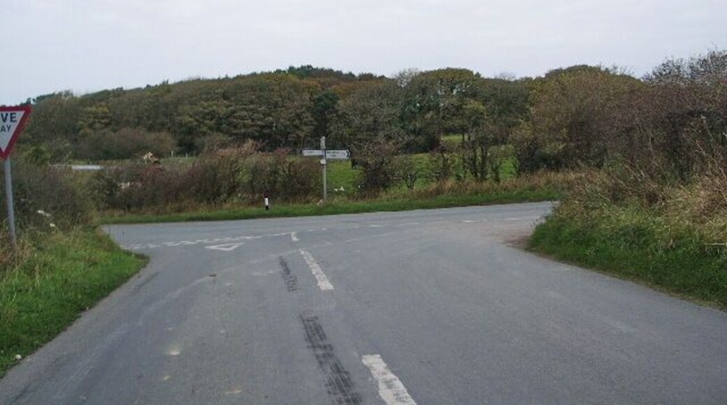 Road junction On the Camerton to Flimby road