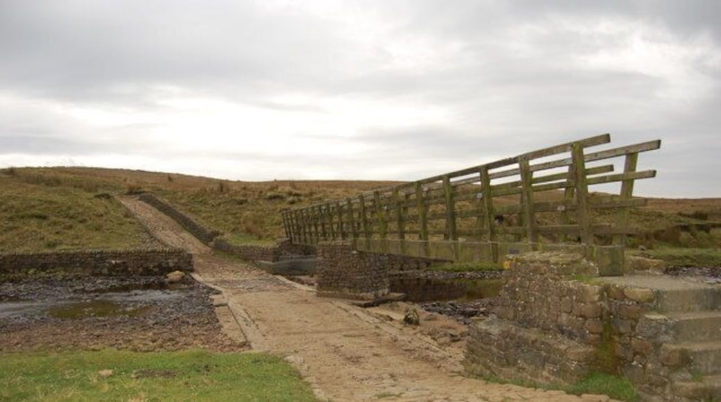 Dales Way Footbridge and ford across Gayle Beck. The ford is in the civil parish of Horton in Ribblesdale, although geographically nearer Ribblehead than Horton.