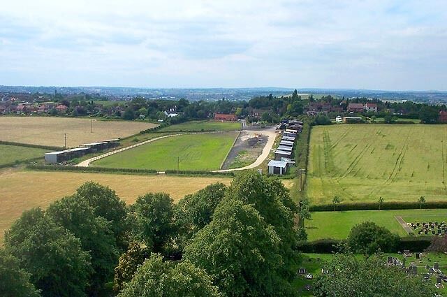 Stables at Moorgreen. D. H. Lawrence's "Country Of My Heart" as seen from the top of the tower of St Mary's Church, Greasley. Benjamin Drawater, ship's surgeon to Captain Cook, is buried in the churchyard at St Mary's. In the middle distance, Eastwood Church can be seen towards the left of the picture.