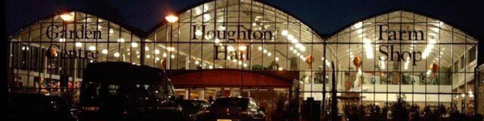 Houghton Hall Garden Centre by night This bright emporium opened in 2006, hence is not marked on the 1:50K map.