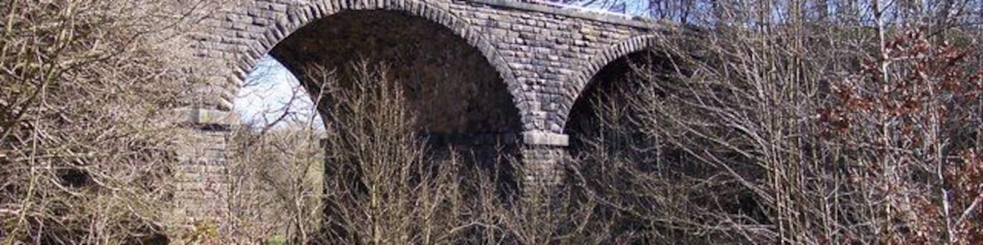 Disused Railway Bridge on River Ogden View from path between Irwell Vale to Helmshore