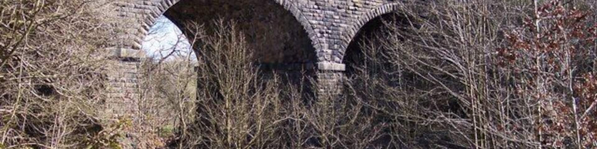 Disused Railway Bridge on River Ogden View from path between Irwell Vale to Helmshore
