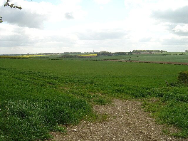 Winter wheat on Lund Wold west of Lund, East Riding of Yorkshire, England. Taken from the north west corner of this grid square looking south east toward South Dalton. The spire of South Dalton Church can be seen 3.5km away.