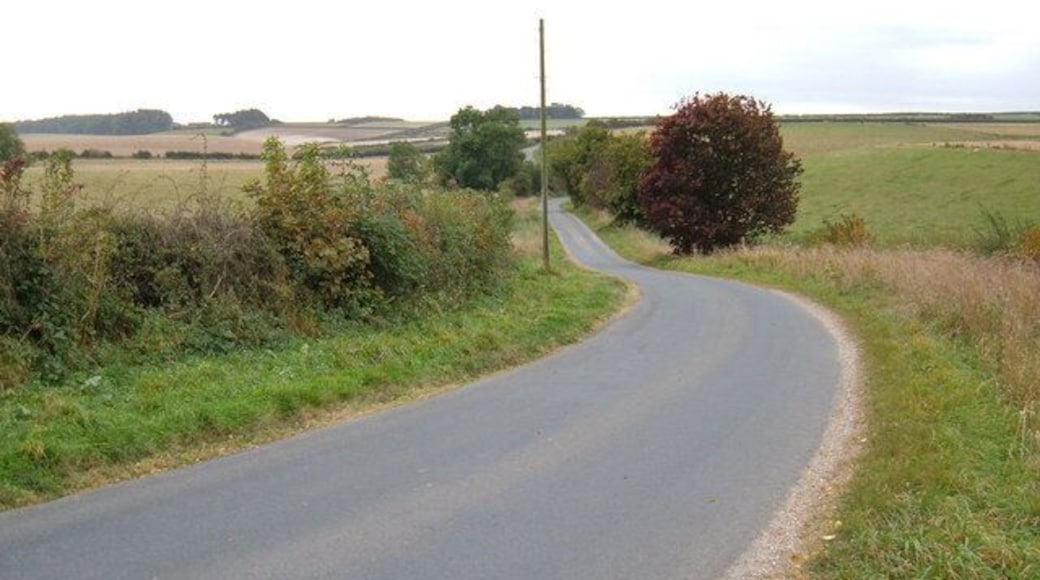 Minor Road towards Holme on the Wolds, East Riding of Yorkshire, England.