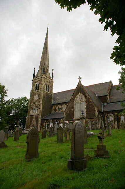 St Thomas' parish church, Newhey, Greater Manchester, seen from the southeast