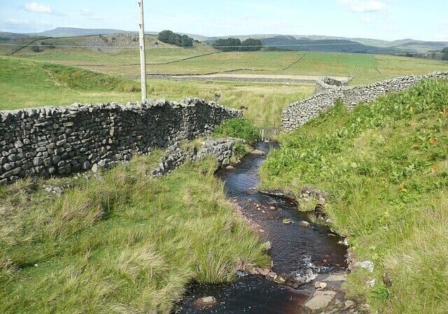 Dubs Beck, Rathmell Seen looking downstream from the road bridge.