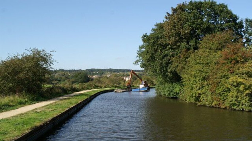 Dredger at work on the Leeds and Liverpool Canal near Appley Bridge