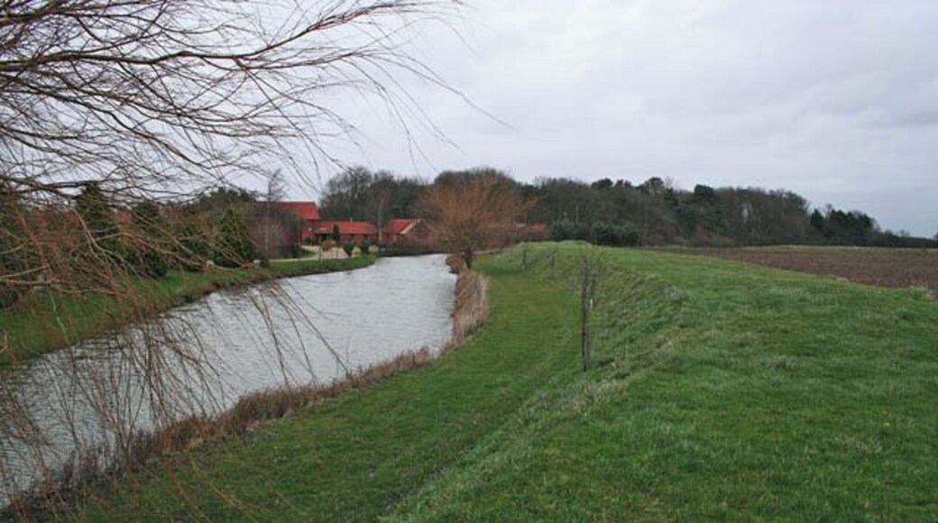 Lake at Gorse Lodge, near Stubton Gorse Lodge is actually in SK8849 but the majority of this lake, the field beyond and the woodland, Stubton Gorse are in the featured square. There is a clay pigeon shooting ground here.