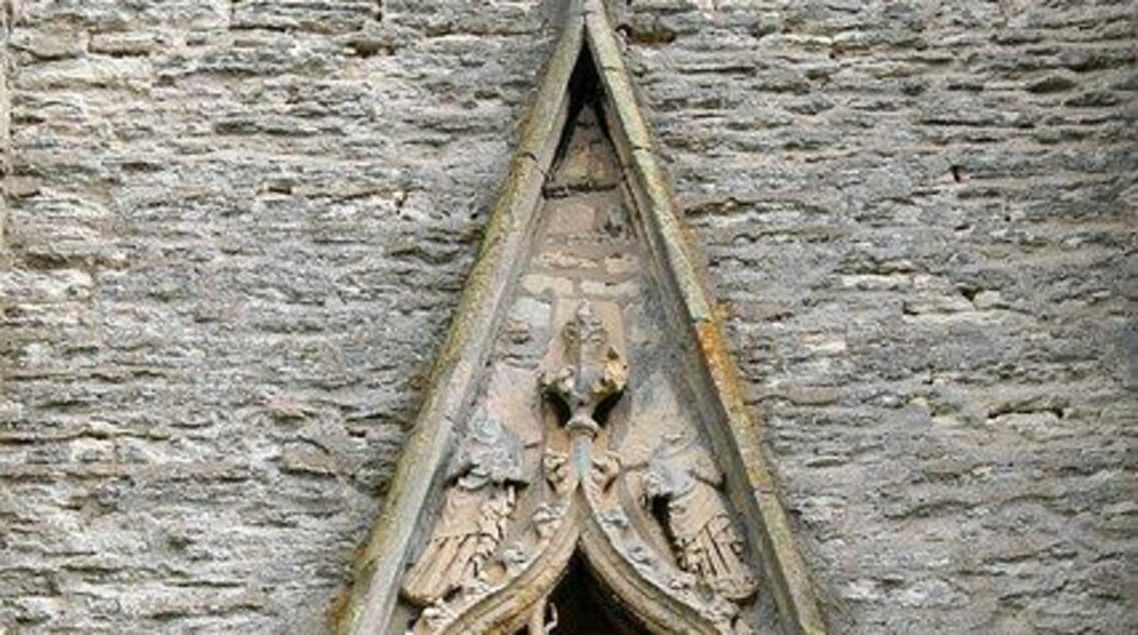 St.Helen's tower niche Unique mid-14th century ogee headed niche in St.Helen's tower with pedestal that presumably once supported a statue of St.Helen