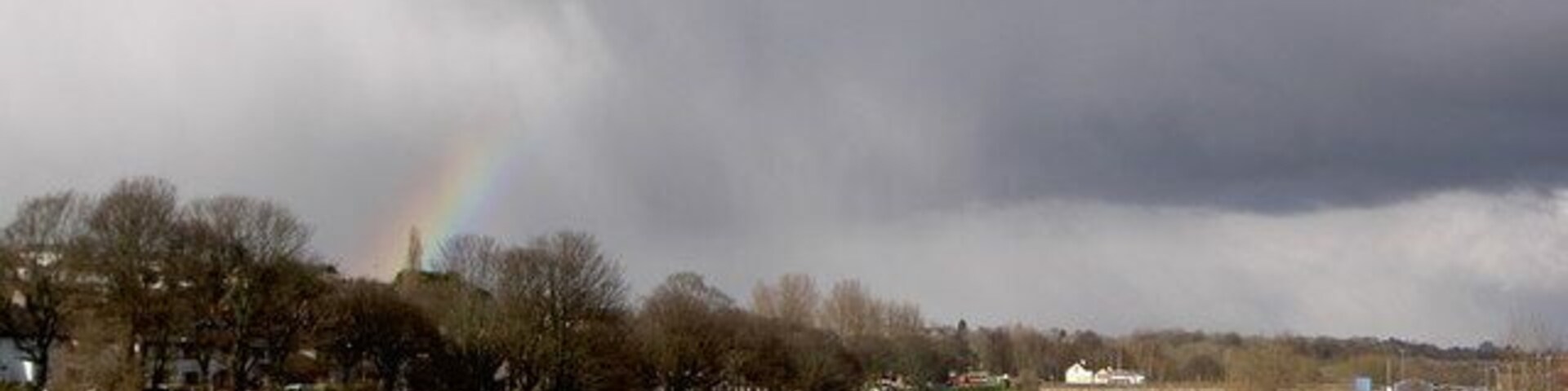 Rainbow over Ribble Rain coming in from the East late on a sunny March afternoon in Preston produced this one bright end of a rainbow.