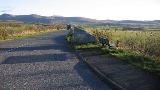 Private road to Hesketh Quarry. Roadstone quarry still in operation.