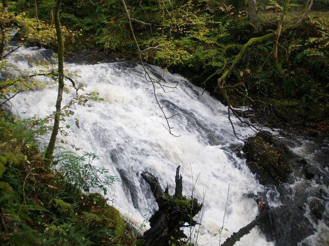 Allt Donachain burn rushing downhill to meet the River Orchy