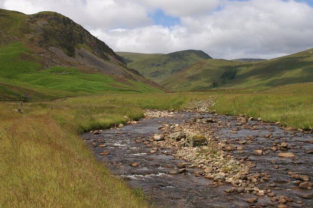 River Isla at Dalhally Looking towards Creag an Torraidh on the left.