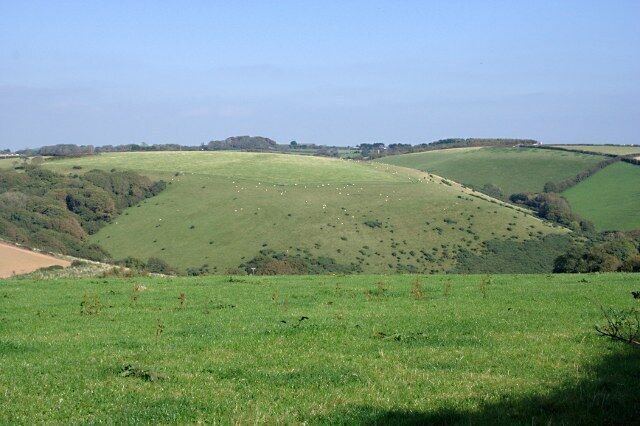 Valley North of Polperro Looking over one of the steep-sided valleys which lead down to Polperro.