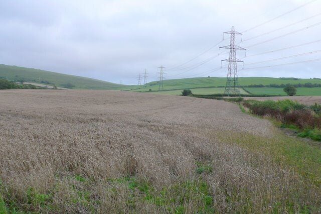 Farmland near Bincombe View east towards Chalbury Hill fort from Icen Lane.