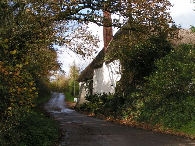 Thatched house on a quiet lane