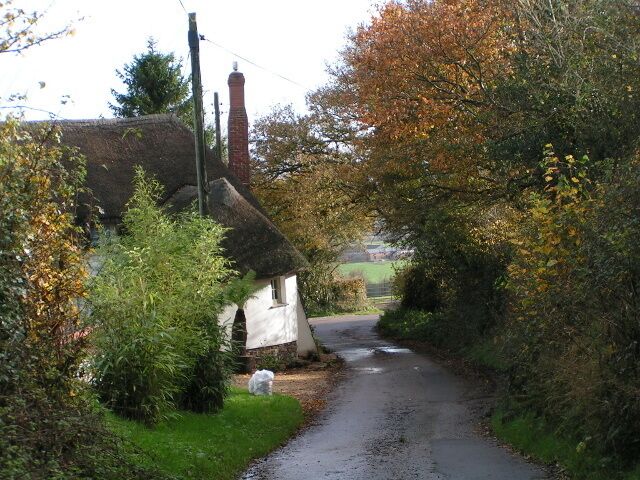 Thatched house on a quiet lane