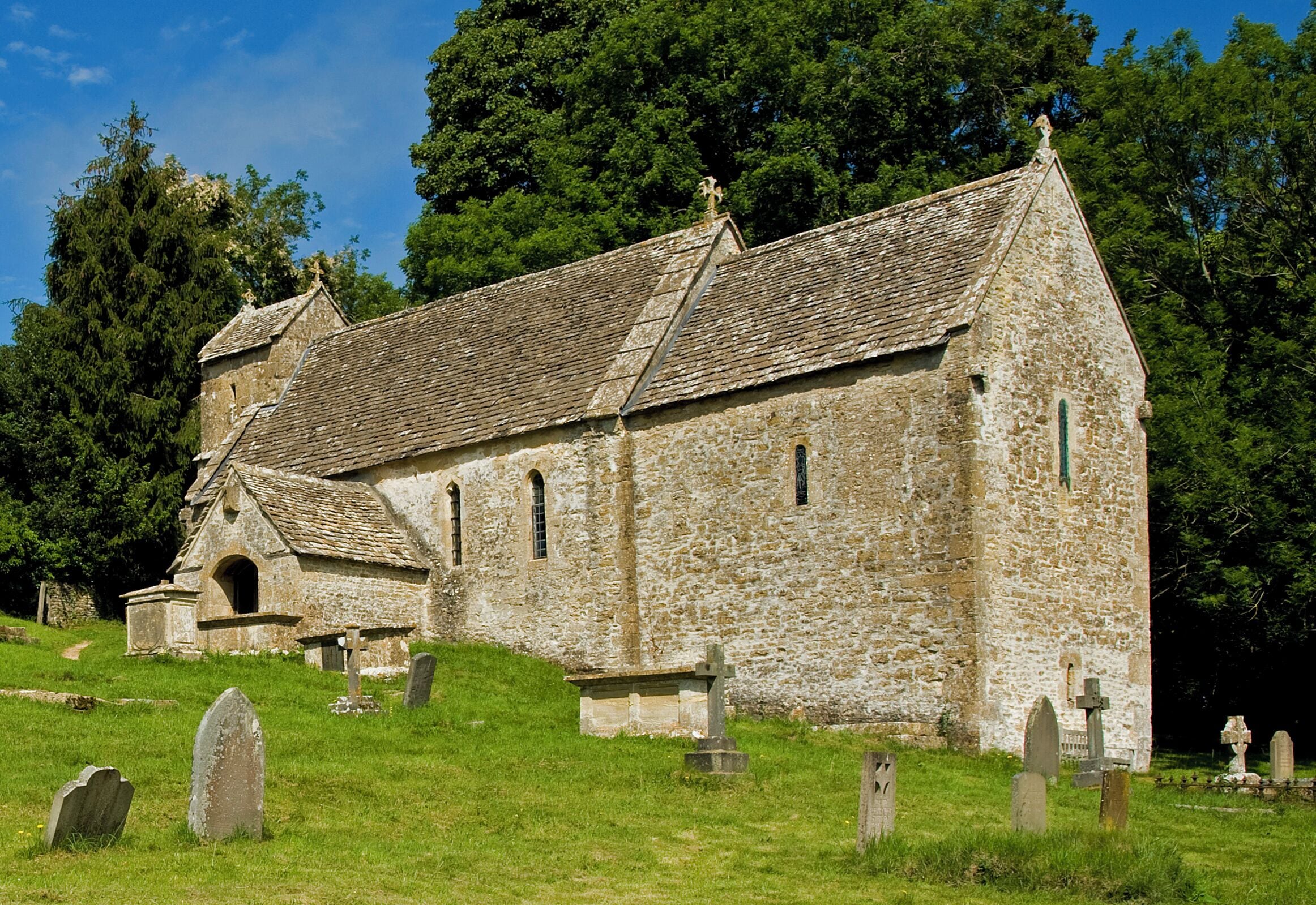 St Michael's Church is an Anglican church in the Cotswold village of Duntisbourne Rouse, Gloucestershire, England. It dates from the 11th or 12th century and has been designated a Grade I listed building by English Heritage