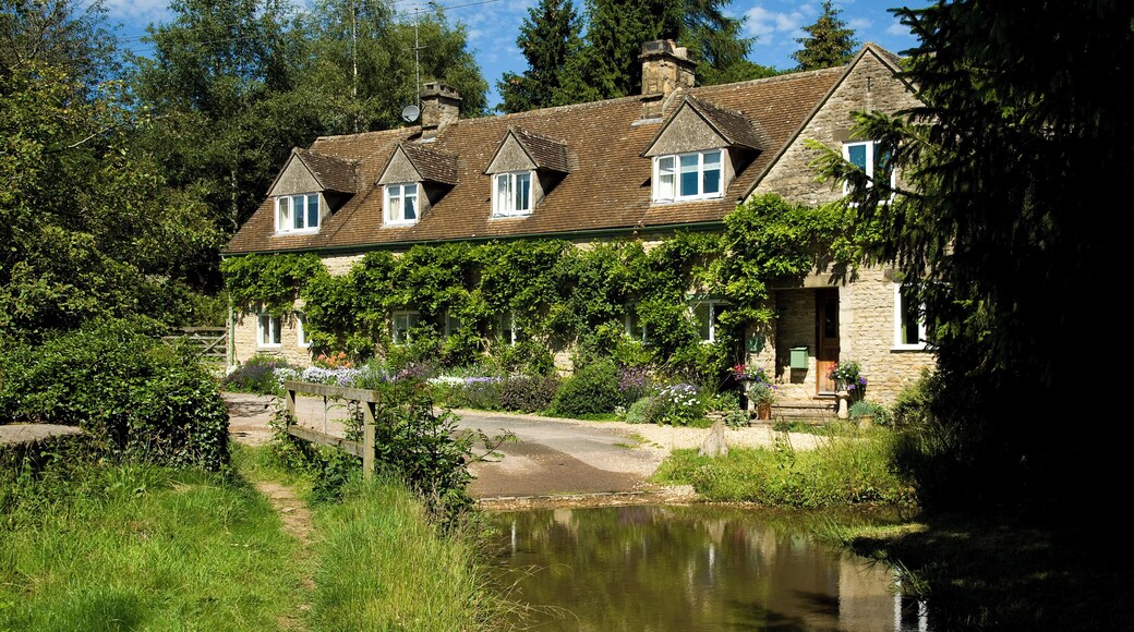 The ford crossing the river Dunt at Duntisbourne Rouse (Cotswolds, England).