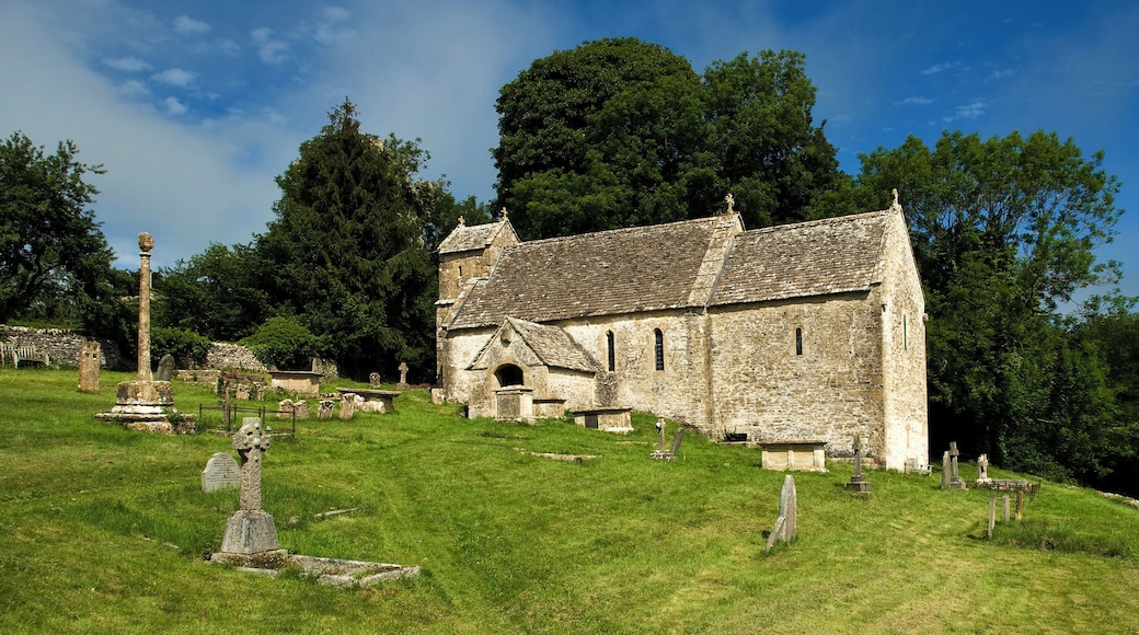 The church at Duntisbourne Rouse is dedicated to St. Michael and is located on the side of a hill overlooking the Dunt valley. The church dates from Saxon times and has been designated a Grade I listed building by English Heritage.