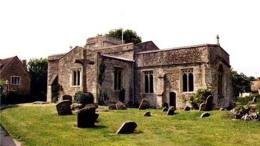 Church of England parish church of St James the Great, Denchworth, Oxfordshire: exterior view from the southeast showing the chancel and south transept.