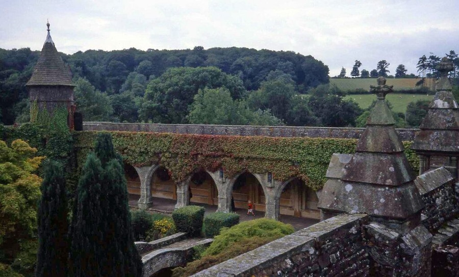 Dinmore Manor Cloister, near to Westhope, Herefordshire, Great Britain.