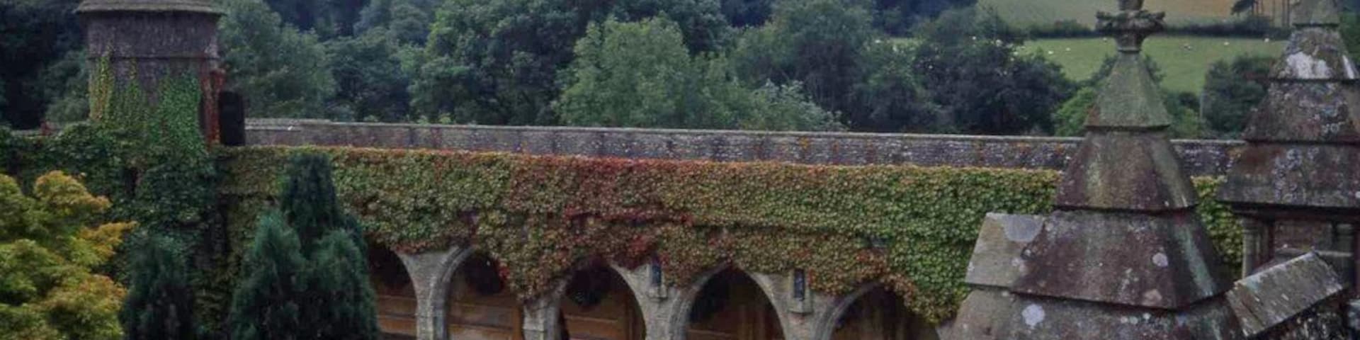 Dinmore Manor Cloister, near to Westhope, Herefordshire, Great Britain.