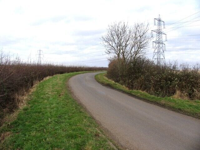Road north of Alconbury Brook Picture taken from the bridge over Alconbury Brook