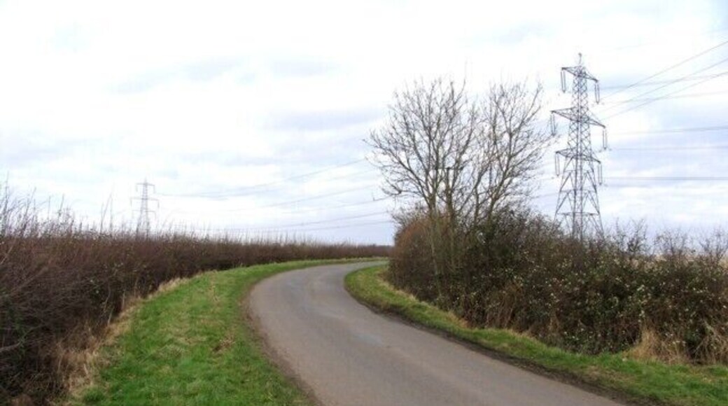 Road north of Alconbury Brook Picture taken from the bridge over Alconbury Brook